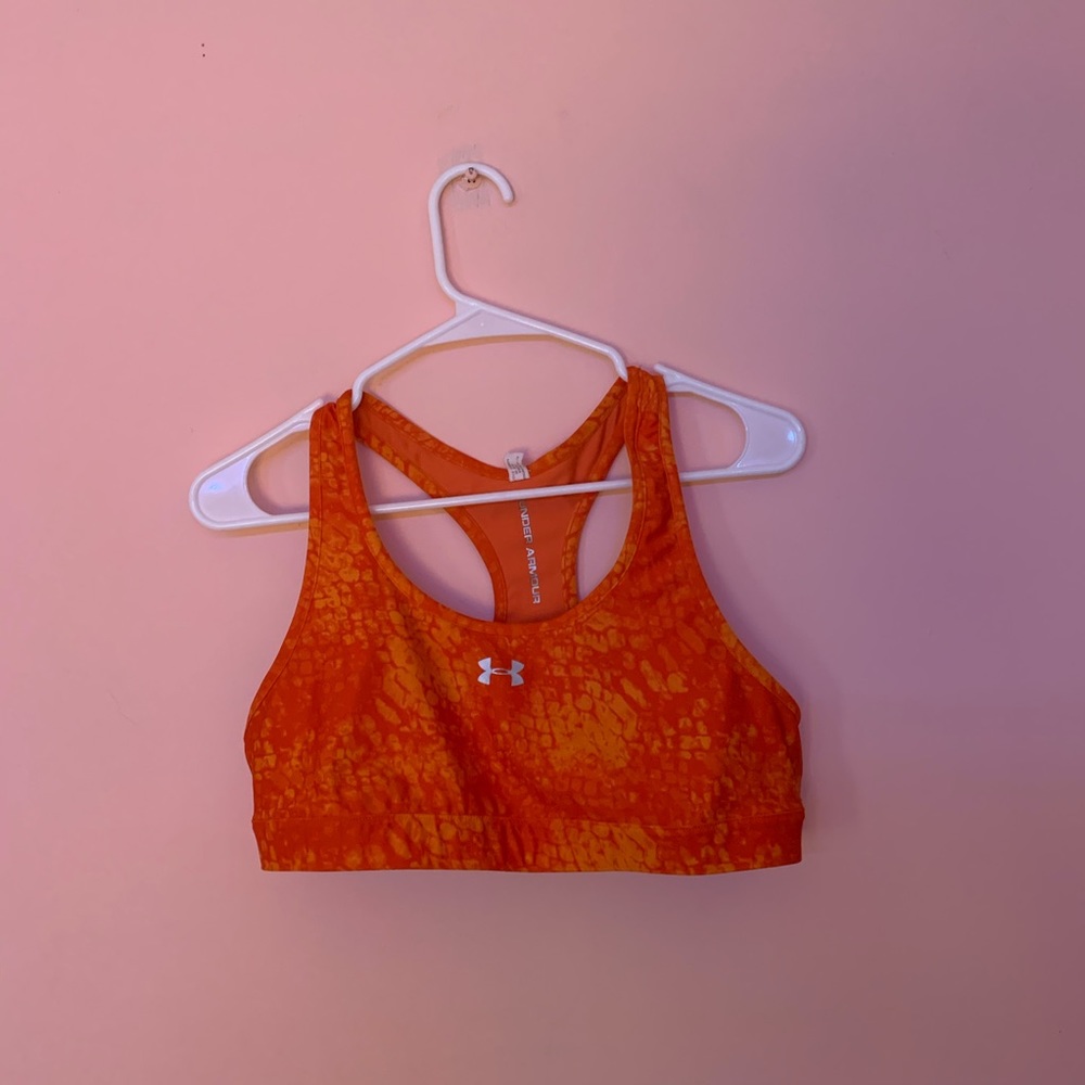 ORANGE UNDER ARMOUR SPORTS BRA